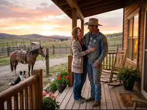How did the cowboy greet his wife after work?