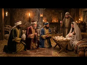 How did the wise visitors choose a gift for baby Jesus?