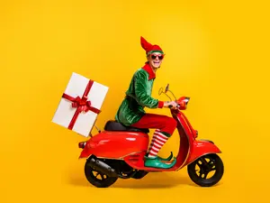 How do elves travel around the North Pole?