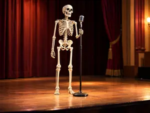 How do you make a skeleton laugh?