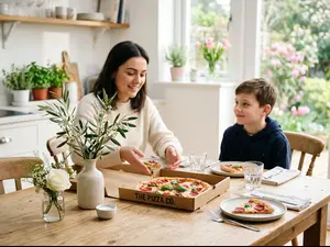 What did the brother bring his sister after their pizza fight?