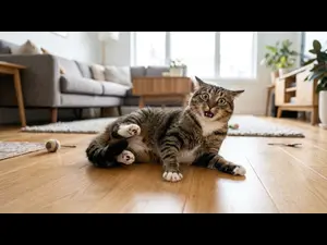 What did the cat say after slipping?