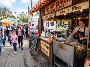 What did the chicken do at the fryer stand?