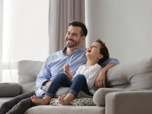 What did the dad say when his child asked, "Can you put my shoes on?"