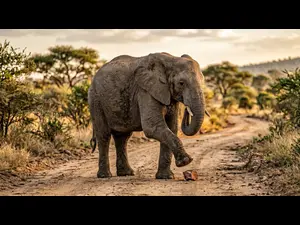 What did the elephant do after stubbing its toe?