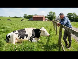 What did the farmer say about his lazy cow?