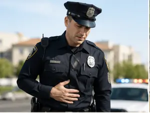 What did the police officer say to his hungry stomach?