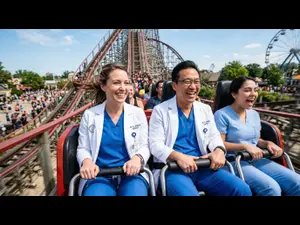 What do dentists do on thrill rides?
