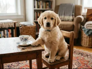 What do dogs sip from at tea time?
