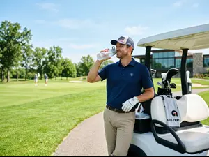 What do golfers sip between holes?