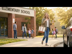 What do moms do after school drop-off?