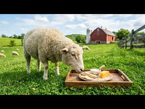 What do sheep spread on crackers?