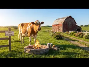 What do you call a cow that gets too close to the fire?