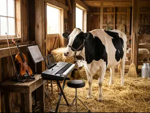 What do you call a cow with musical talent?