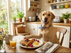What do you call a dog that helps with breakfast?
