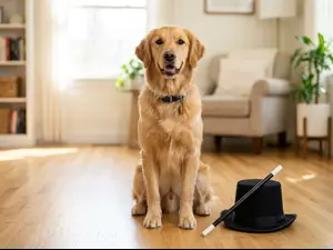 What do you call a dog who does magic tricks?