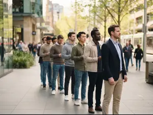 What do you call a line of men waiting to get haircuts?