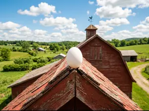 What do you call an egg on top of a barn?