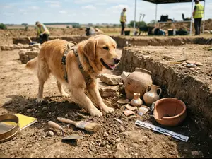 What do you call dogs who dig up ancient artefacts?