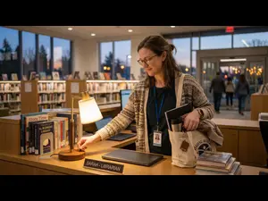 What does a librarian say when it's time to go home?