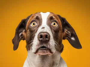What does a puppy say when someone surprises it?