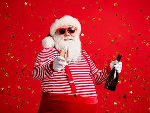 What does Santa order at the bar?
