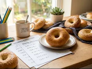 What is a bagel's favorite part of working with decimals?