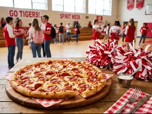What pizza always makes the cheer squad?