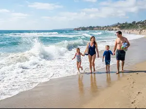 What rolls onto tiny beaches?