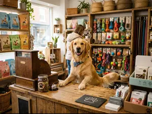 What shop would a dog open?