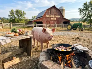 What's a pig's favorite way to cook breakfast?