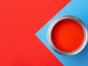 What's red and smells like blue paint?