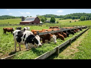Where do cows grab a midday meal?