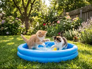 Where do kittens learn to paddle?