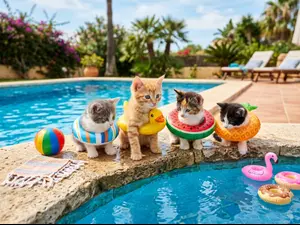 Where do kittens learn to swim?