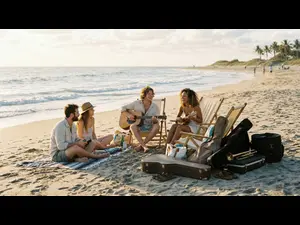 Where do musicians go to relax by the ocean?
