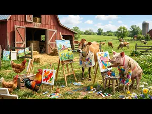 Which farm animals love painting?