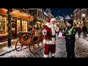 Why did Santa get a ticket on Christmas night?