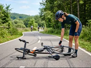 Why did the bicycle collapse in the middle of the road?