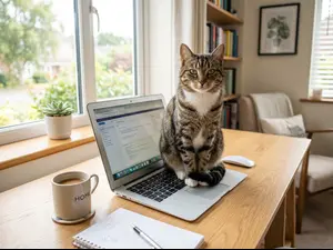 Why did the cat sit on the computer?