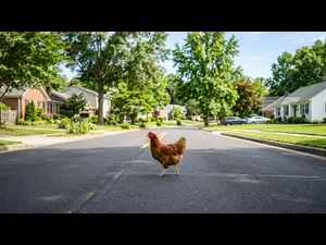 Why did the chicken stroll across the street?