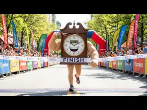 Why did the clock win the marathon?
