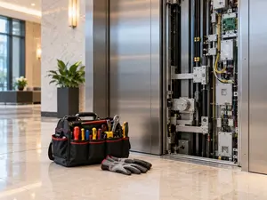 Why did the elevator technician get promoted?