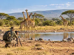 Why did the giraffe skip the group photo?