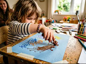 Why did the kid try to draw with a candy bar?