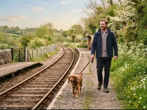 Why did the man bring his dog to the railway station?