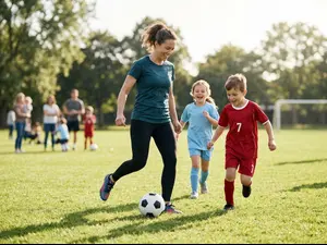 Why did the mom start playing soccer?