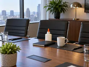 Why did the office worker bring glue to the meeting?