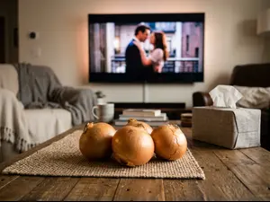 Why did the onion cry during the romantic comedy?