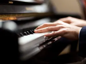 Why did the pianist put his head on the piano?